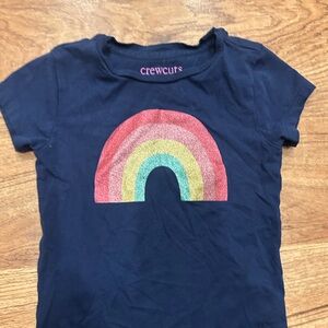 Crewcuts Navy Tee with Rainbow Design